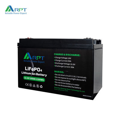 গুণ 1280Wh লিথিয়াম আয়ন Rv ব্যাটারি RPT 12V 100Ah LiFePO4 ব্যাটারি কারখানা